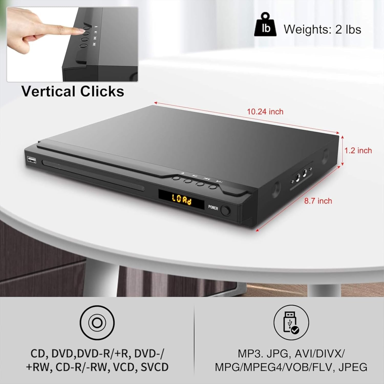 Amazon.com: Reproductores de DVD HDMI para TV, reproductor de DVD